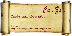 Csaknyai Zsanett névjegykártya