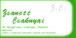 zsanett csaknyai business card